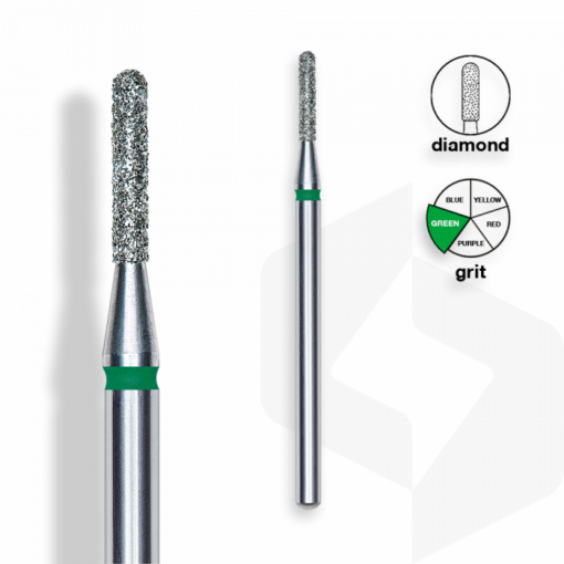 Staleks - Brúsna hlava diamant zaoblený 1,4 Mm | 8 Mm green | drsná FA30G014-8K
